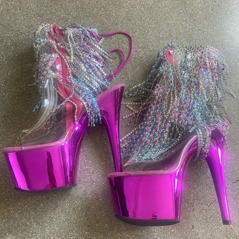 Pleaser Delight Tassel Ankle Booties Never Worn